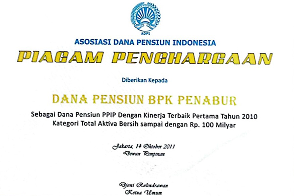 Piagam Penghargaan Kinerja Terbaik 2010